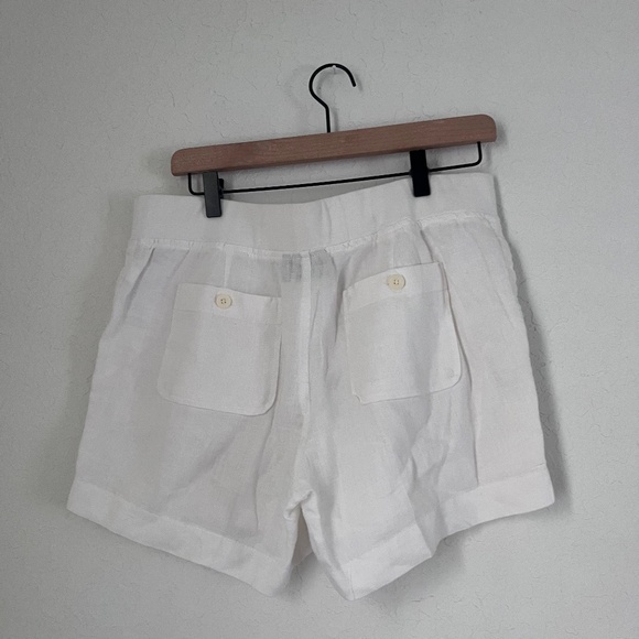 Athleta White 100% Linen Shorts Size 8 - Picture 4 of 4